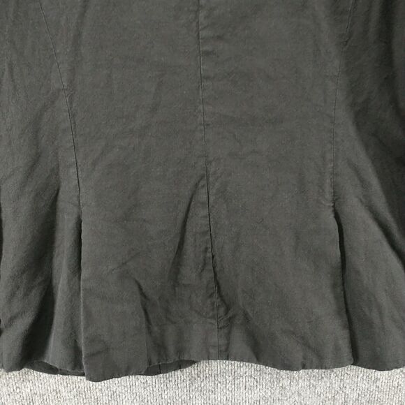 Helen McAlinden Womens Linen Blazer Jacket Black Actual 18.5x25.5 Lined 3-Button - Picture 8 of 13